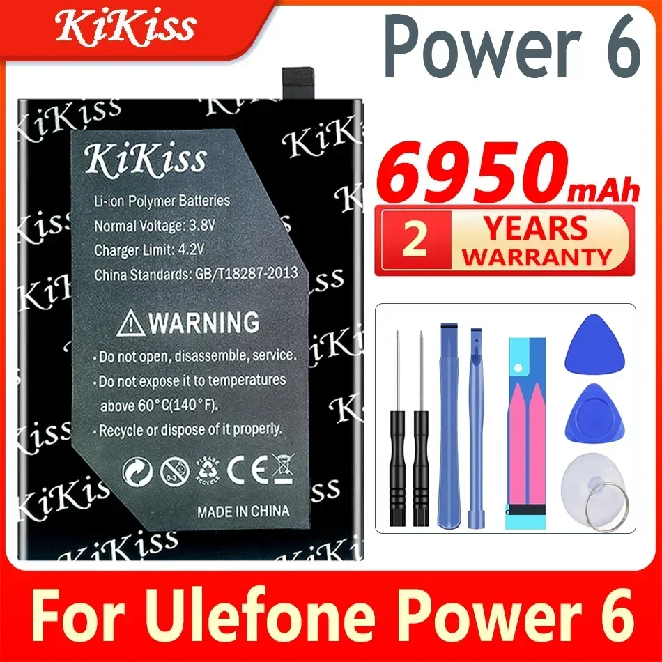 

6950mAh KiKiss Mobile Phone Battery for Ulefone Power 6 Power6 6.3 inch