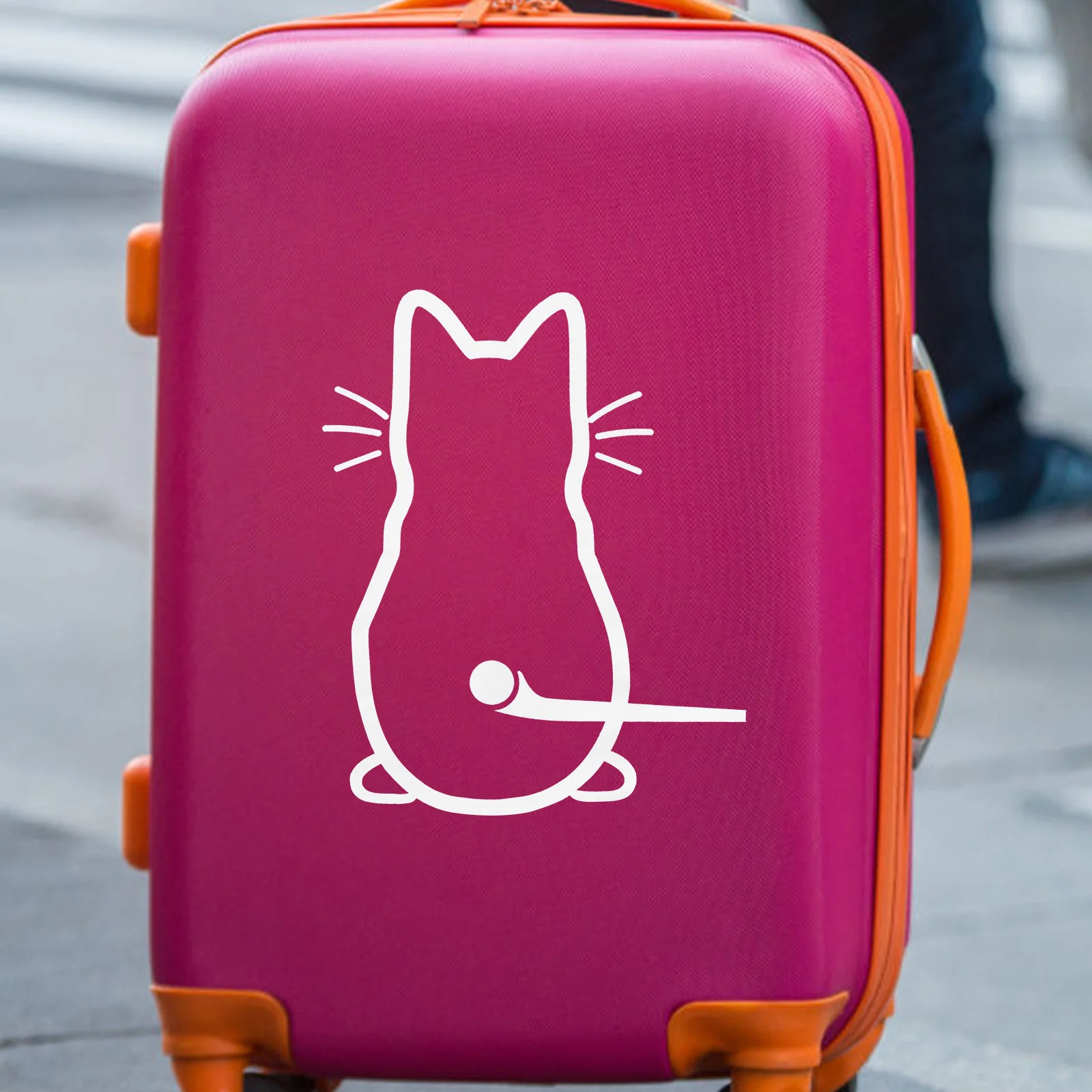 

Car Rear Window Sticker Cat Waving Tail Design Waterproof Decal For Vehicle Laptop Skateboard Luggage Surfboard Snowboard Decor