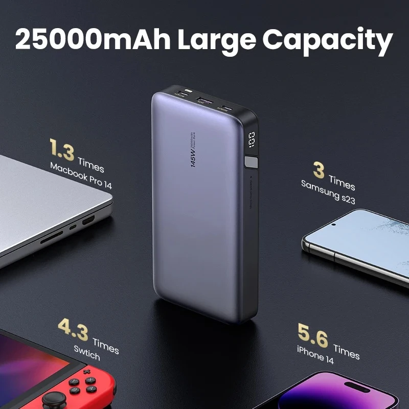 For Laptop Notebook Xiaomi 13 145W Super Fast Charging Power Bank PD 25000mAh Portable Power Bank Fast Charging PowerBank