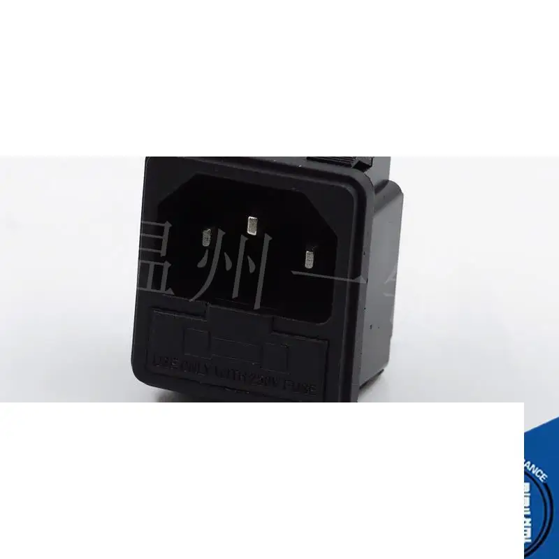 

10pcs original new AC-02 2-in-1 snap on AC power socket 10A pin socket with fuse, three pin black, all copper solid