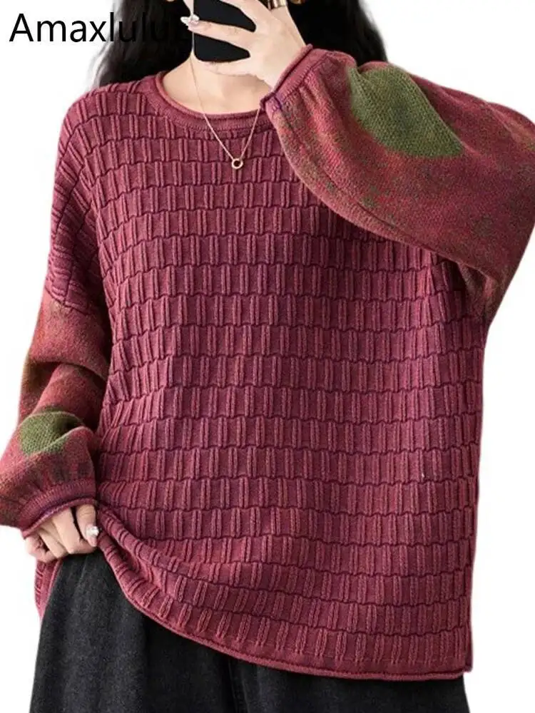 

Amax LuluE Winter 2025 Design Women Warm Leisure British Sweaters Female Classic Vintage Luxury Pullovers Fashion Cotton Jumpers