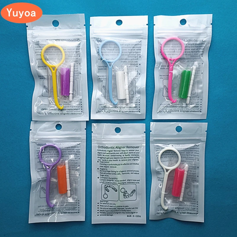 50sets Orthodontic Aligner Tooth Chewies Invisible Removable Braces Extractor Hook Aligner Tool Silicone Tray Seaters