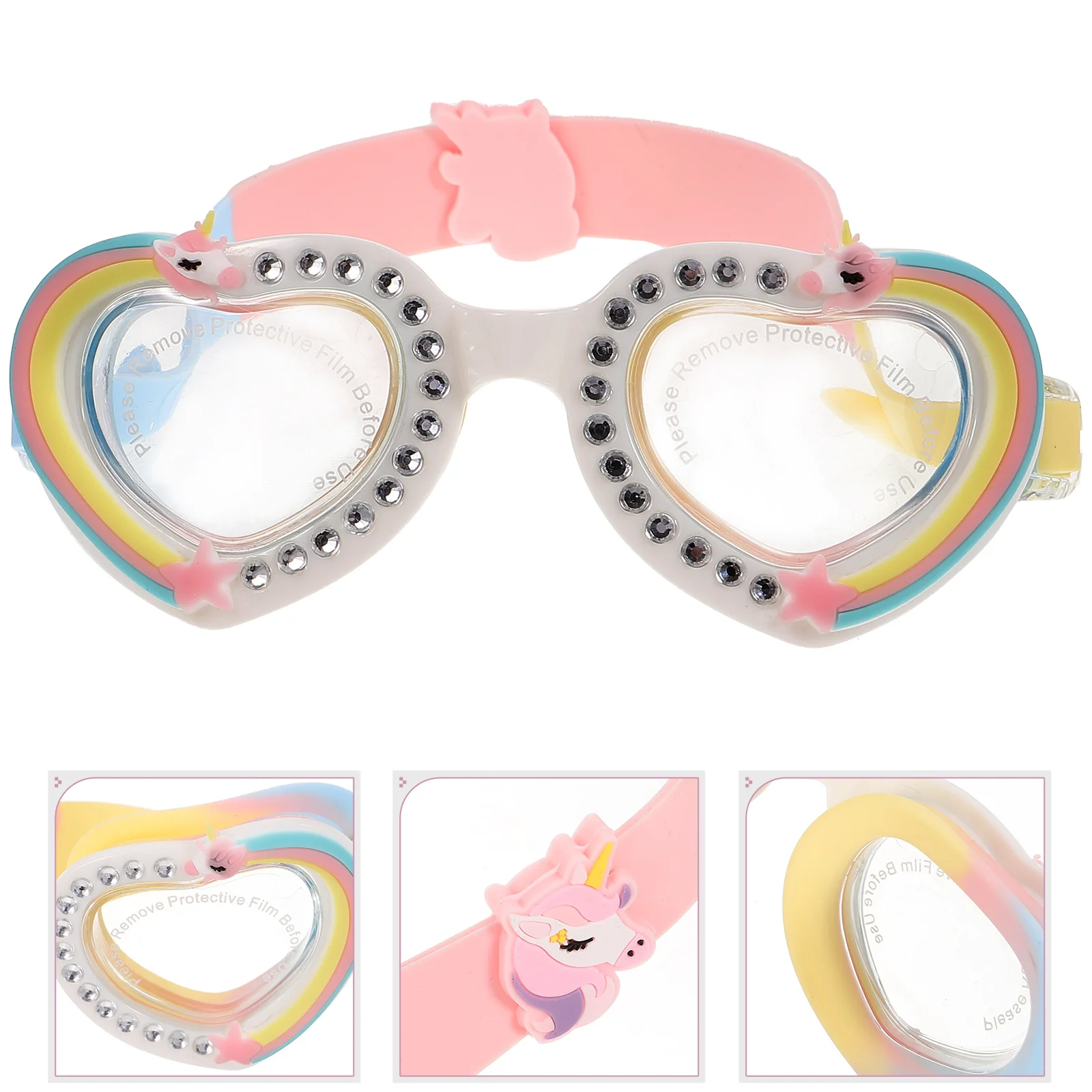 Children's Swimming Goggles for Boys Girls Ages 3 5 4 7 8 12 Elastic Silicone Strap Waterproof Anti Fog Curved Frame