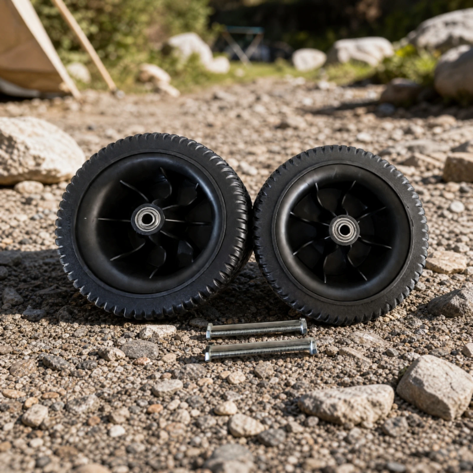 Camping Cart Wheel Assembly Lightweight 7-Inch Camping Cart Wheel Wear Resistant Easy to Install for Outdoor Projects