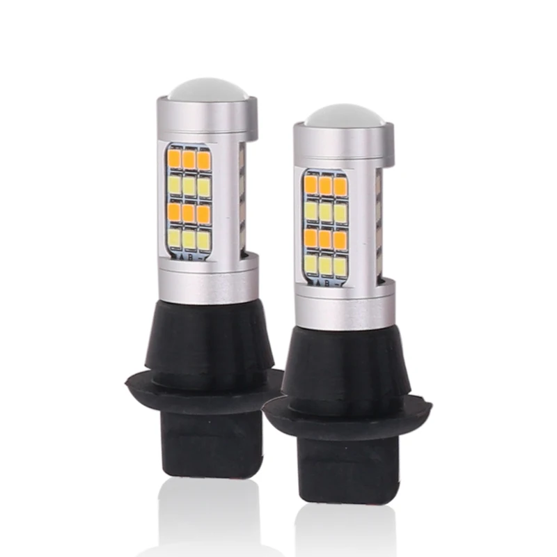 2PCS 1156 BA15S P21W BAU15S PY21W 7440 W21W T20 Canbus No Error 2835 42SMD Dual Mode 2 in 1 Car DRL Turn Signal Lamp White Amber