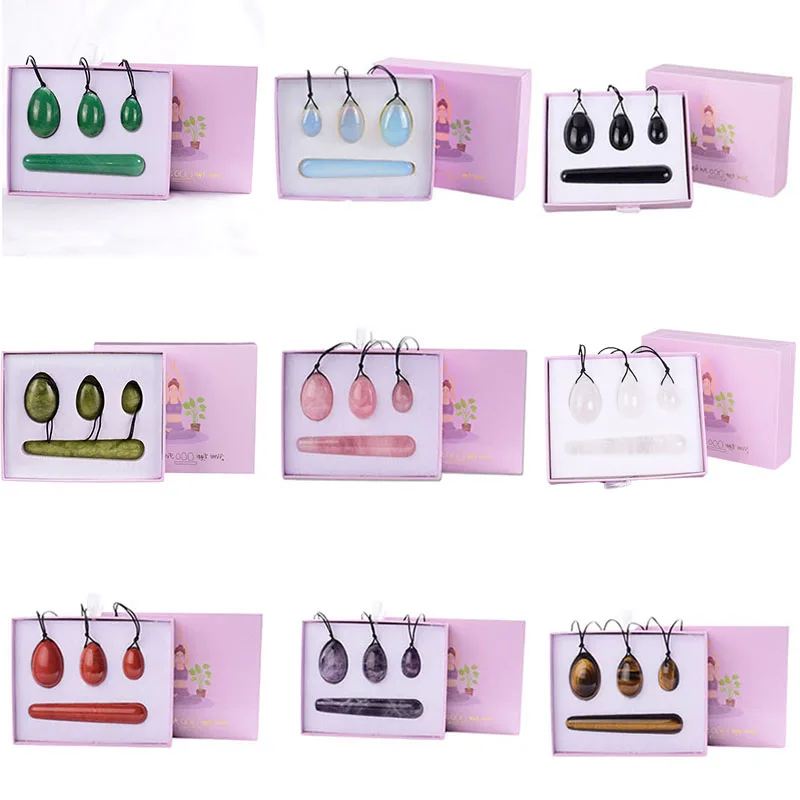

Natural Yoni Eggs Set Jade Yoni Wand Women Kegel Exercise Vaginal Tightening Muscle Tightening Massage Ball Set With Gift Box