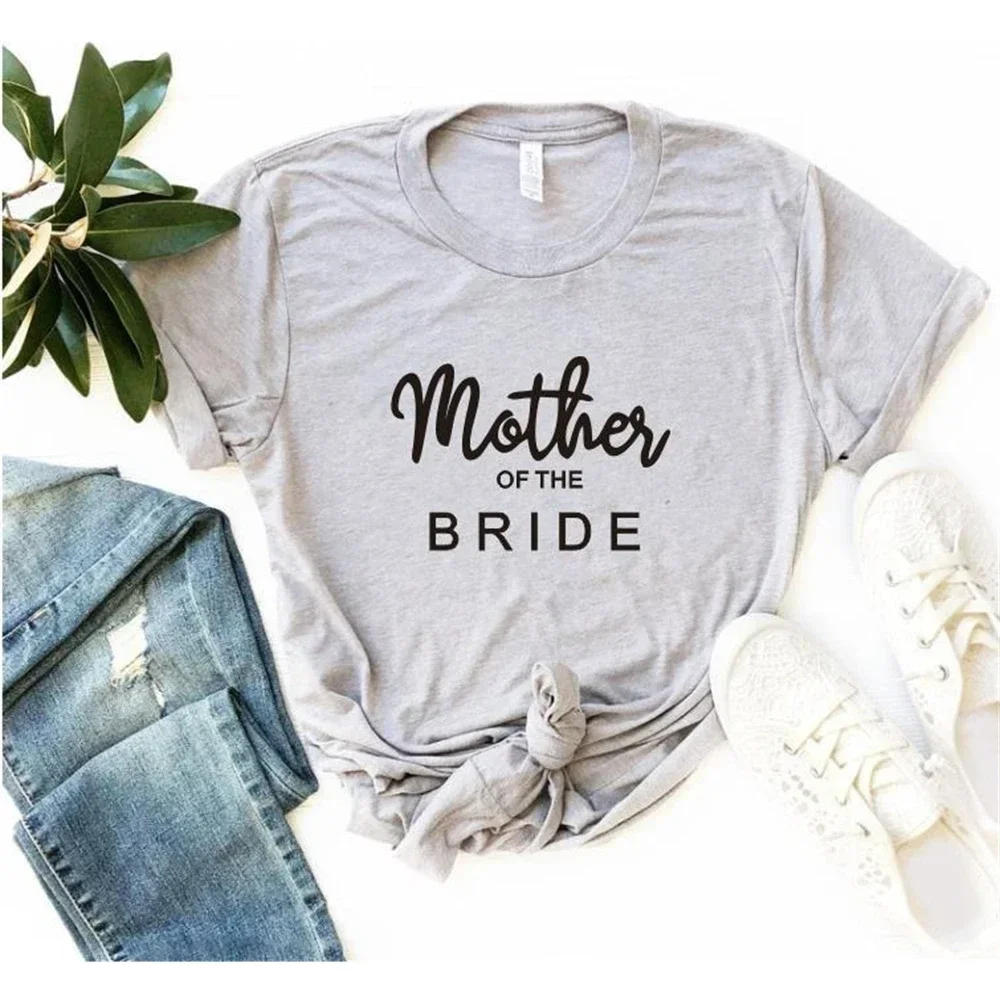 Women's T-Shirt Mother Of The Groom And Bride Wedding Letter Printed Top Tee Summer Top oversized t shirt graphic t shirts