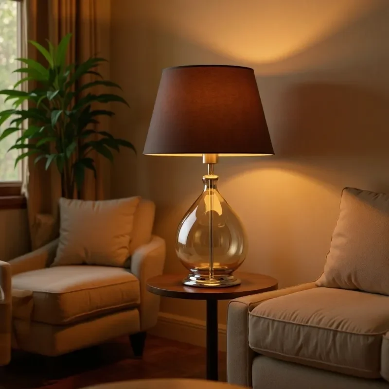 Modern simple living room bedside lamp bedroom hotel glass desk lamp glazed study lamp American light luxury vase