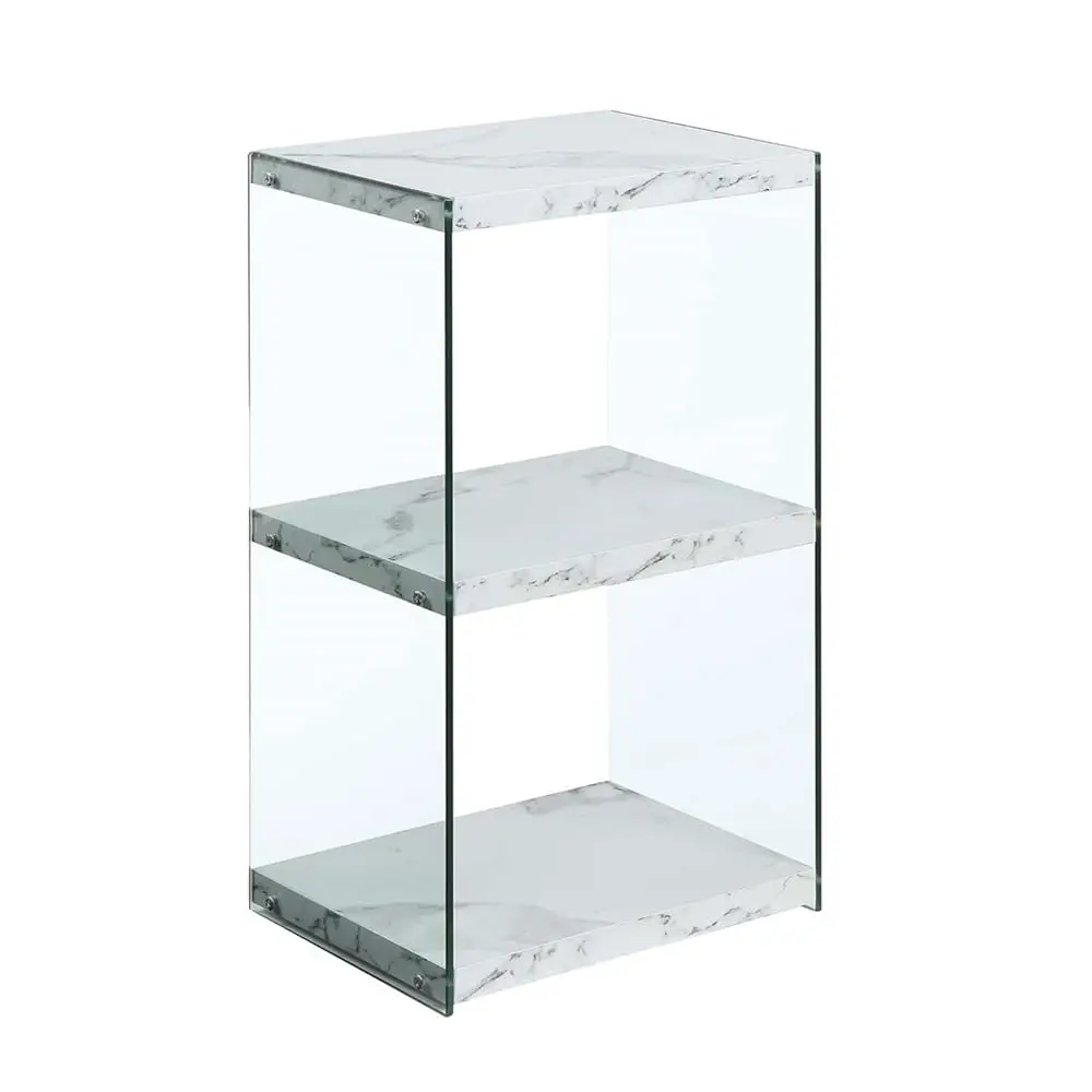 

Soho 3 Tier Tower Bookcase, White Faux Marble
