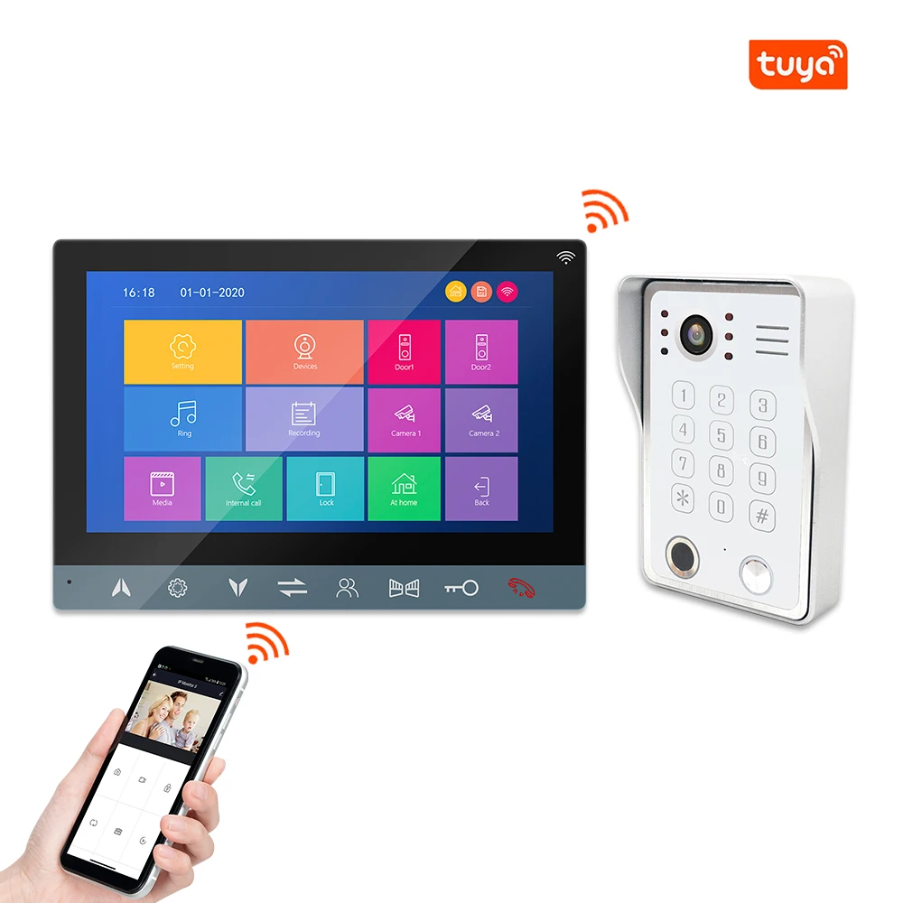 Wired Intercom System for Apartment, Video Doorbell Phone, Smart Life Home Camera, Telefone Android