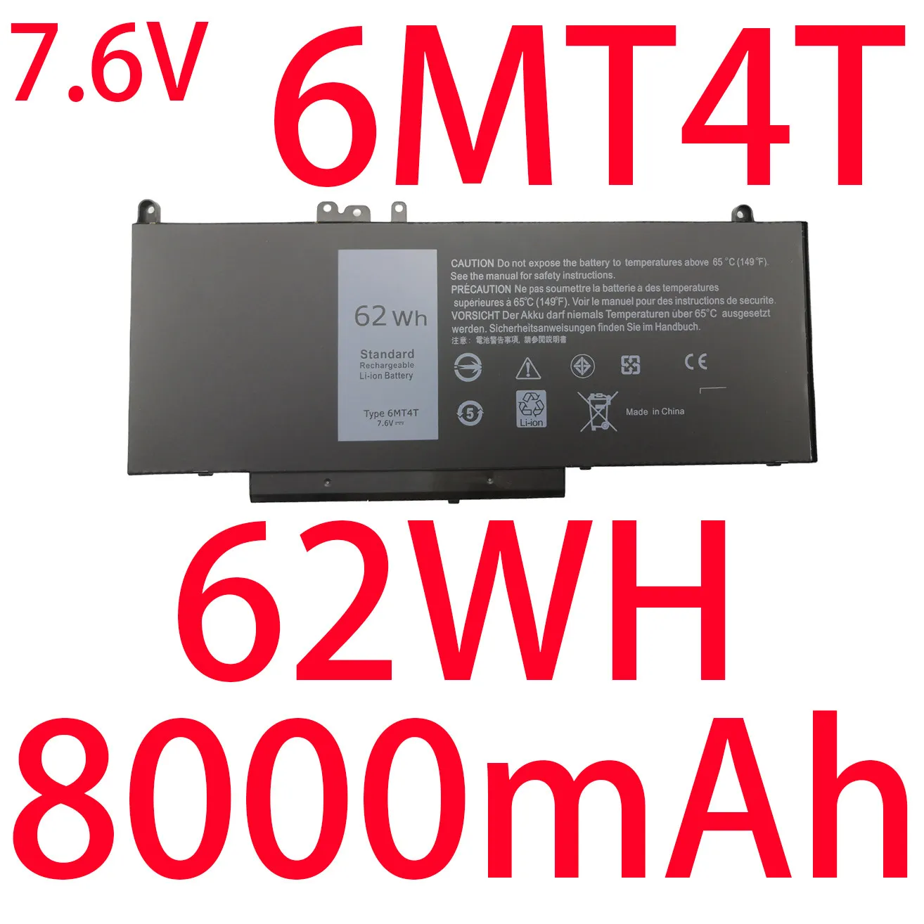 

62Wh 6MT4T for Dell Latitude E5470 E5570 Precision 3510 0HK6DV 079VRK TXF9M 0TXF9