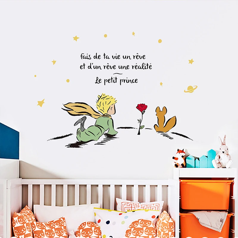 The Little Prince Wall Stickers for Kids Room Wall Decoration Stickers DIY Child Room Decor Waterproof Vinyl Wall Mural Decals