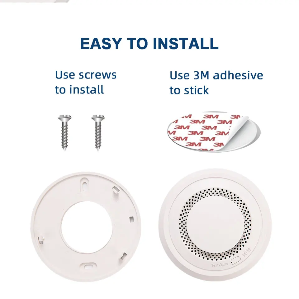 SD301 كاشف الدخان 10 سنوات بطارية قابلة للاستبدال أجهزة إنذار الحريق كاشفات الدخان الاستشعار الكهروضوئي لأمن المنزل زر كتم الصوت #6