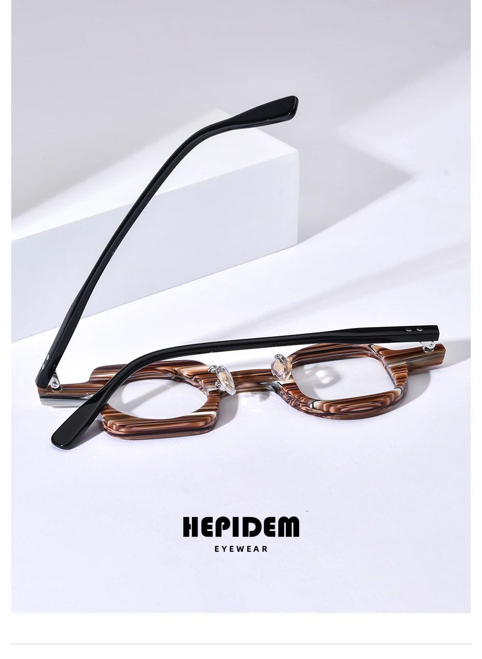HEPIDEM Acetat Brille Rahmen Frauen übergroße große runde Brille japanische handgemachte Brille dicke transparente Brille 9351 – Detail 9