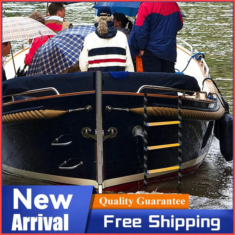 

Складная веревочная лестница для лодок, 4 ступени, портативная веревочная лестница для подъема на надувную лодку, каяк, моторную лодку, каноэ