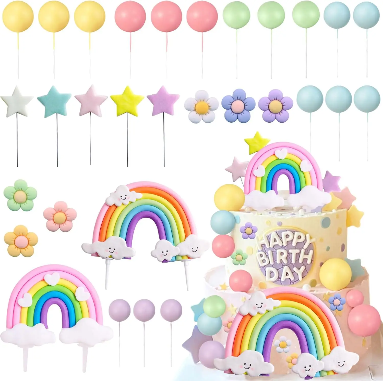 Rainbow Cake Topper…