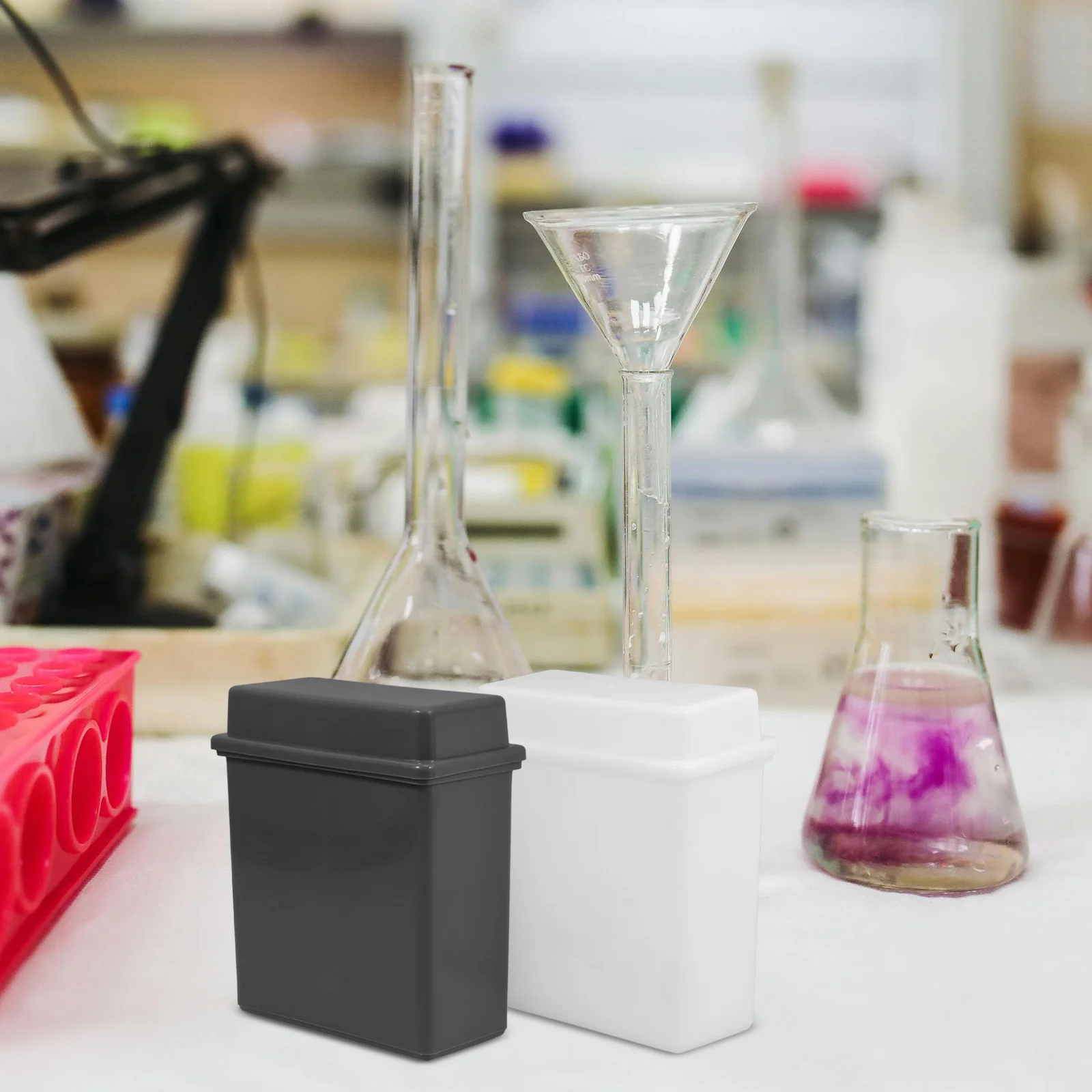 2 مجموعة شرائح المجهر تلطيخ جرة رف دائم البولي بروبيلين مختبر الشريحة المنظم مع صندوق الاسترجاع شرائح المجهر #2