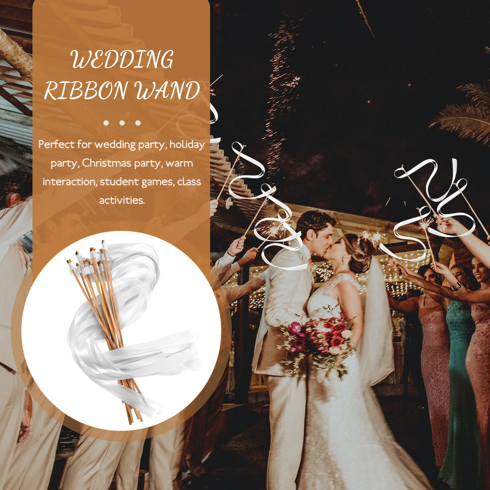 

30 Pcs Ribbons Wedding Fairy Stick Wand Party Favors Bright Color Handheld Wand Decorative Accessories