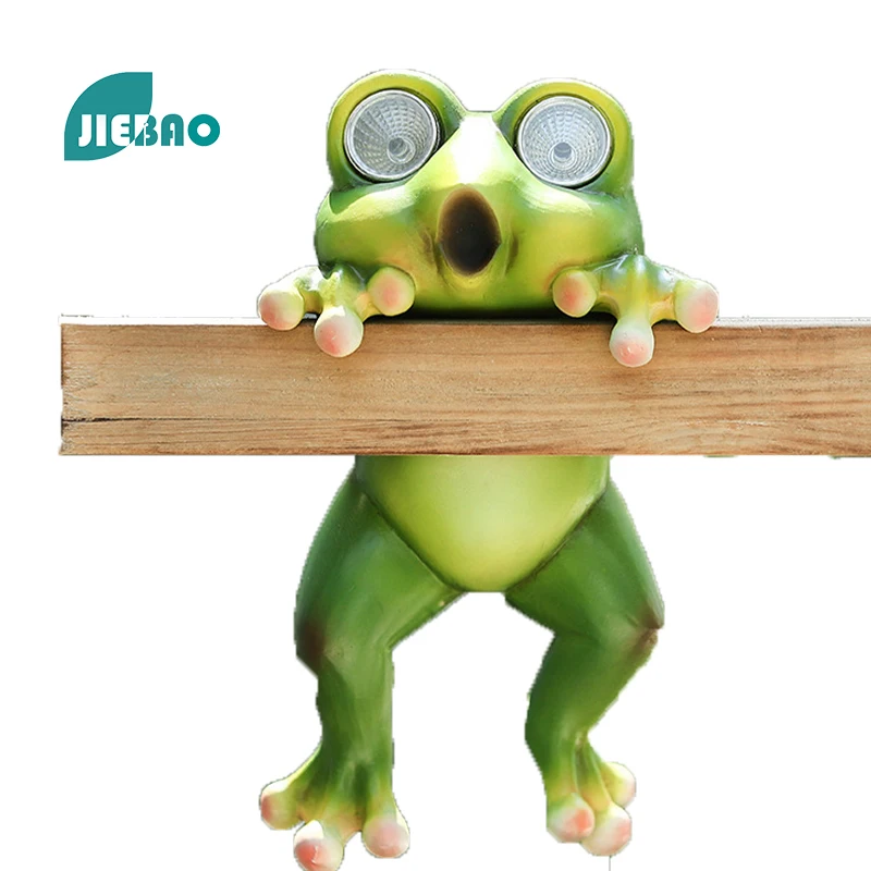 

Fence Frog Pendant With Solar Light Resin Statue Nordic Abstract Ornaments For Figurines Interior Sculpture Room Home Decor