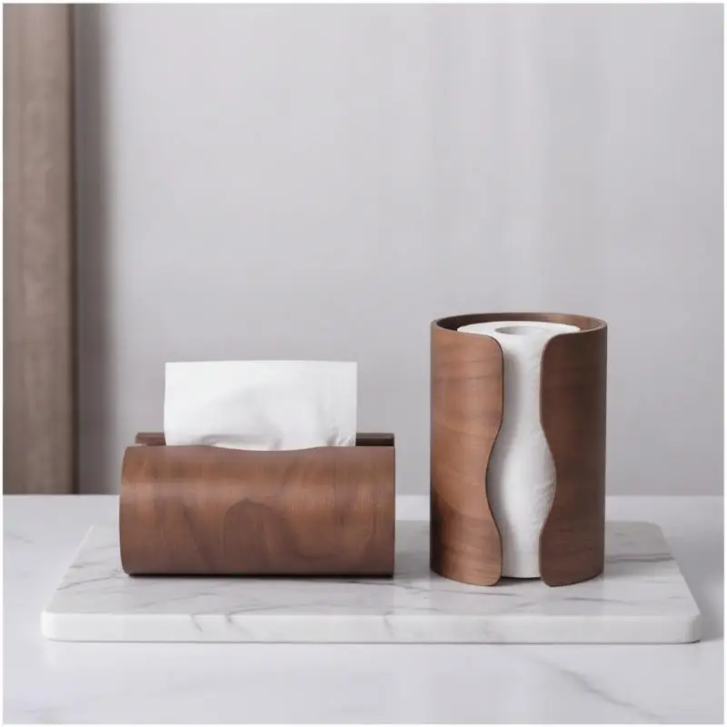 Natural Wood Tissue Box Organizer Napkin Holder Handcrafted Wooden Finish Rustic Fits Standard Tissue Package Farmhouse Decor