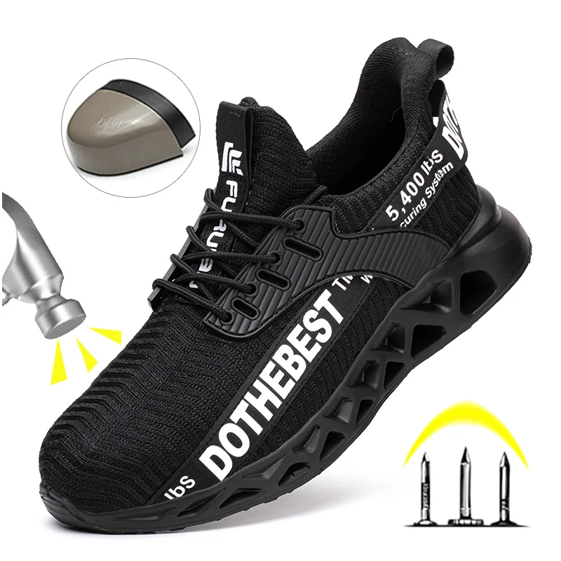 Anti-puncture Safety Shoes With Steel Toe Work Shoes Men Women Lightweight Safety Work Boots Breathable Sport Safety Shoes Unise