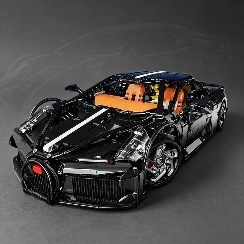 

2026 1949PCS 1:10 Scale Black Supercar Building Blocks Technic Sports Car Assembly Model Adult Collectible Ornament Toy