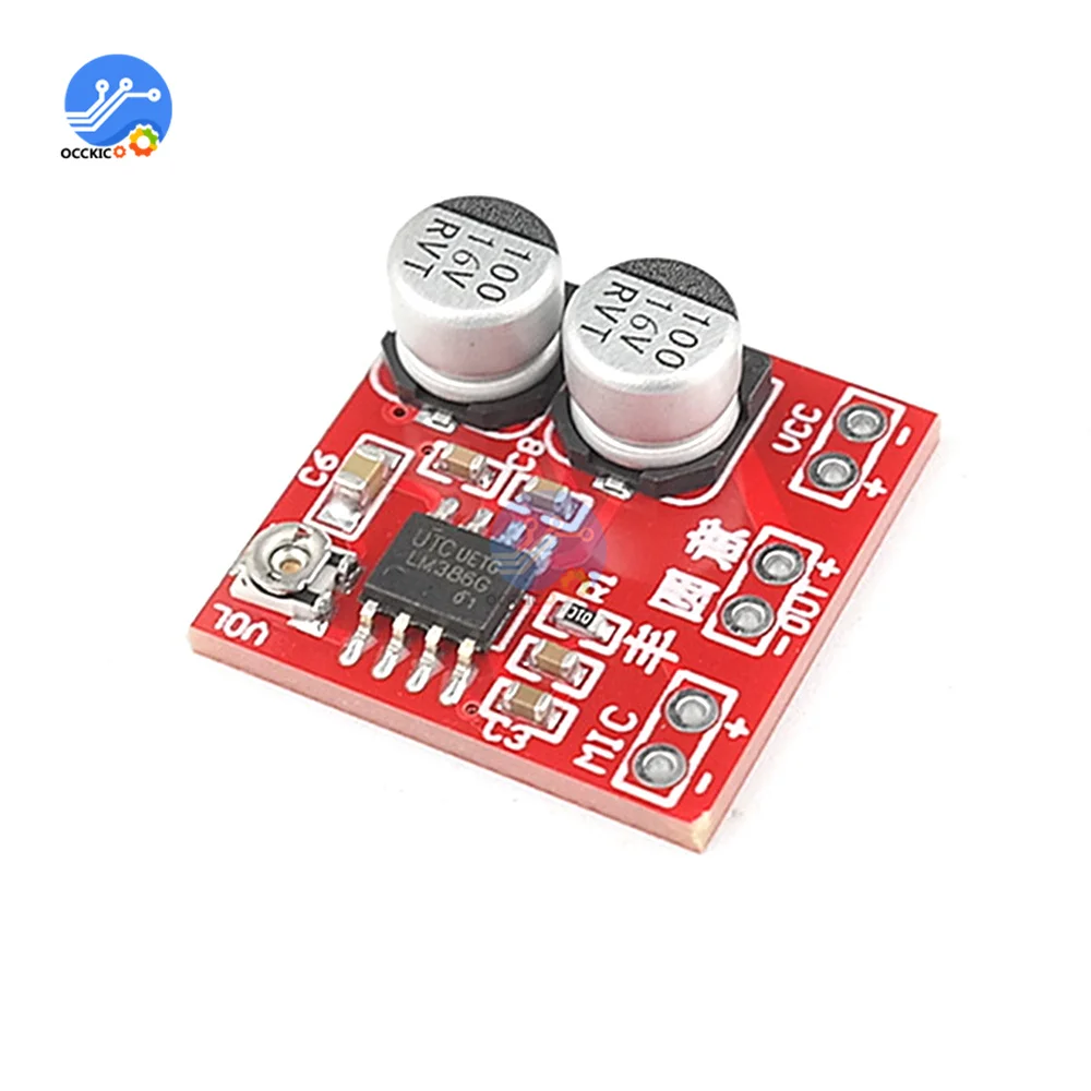 DC4-12V LM386 Electret Microphone Amplifier Microphone Pickup Module Can Drive Earphones And Small Power Speakers