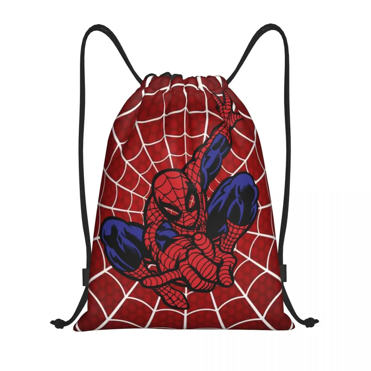 Custom Spiderman Finger Gesture Drawstring Bag Women Men Lightweight Sports Gym Storage Backpack