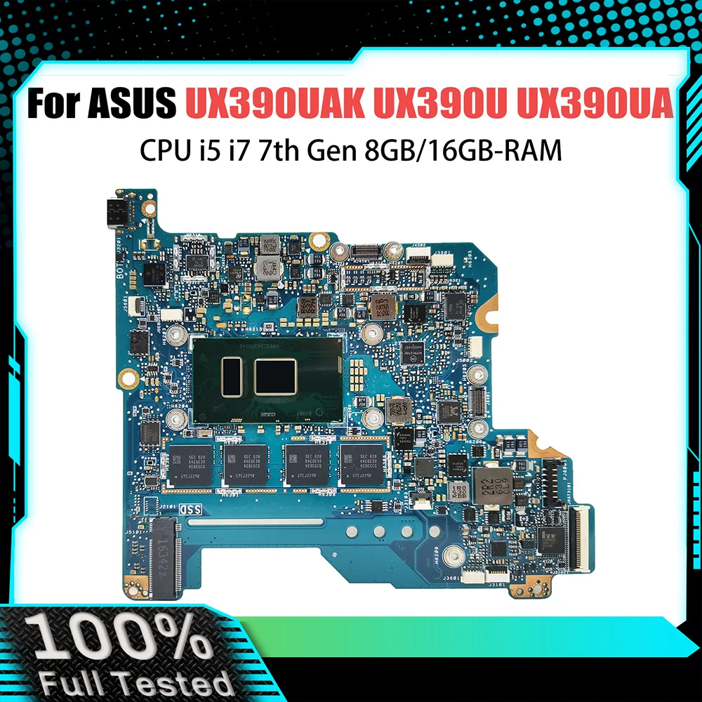 

UX390UAK Laptop Motherboard For ASUS ZenBook UX390U UX390UA UX390UAK Notebook Mainboard with CPU i5 i7 7th Gen 8GB/16GB-RAM