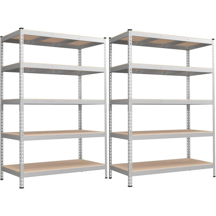 5-Tier Storage Shelves, Set of 2 Garage Storage, Boltless Assembly, Adjustable Shelving Units, 23.6 x 47.2 x 70.9 Inches