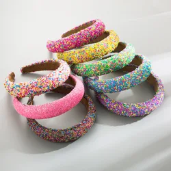 Colorful Candy Acrylic Headbands For Women Sweet Girl Birthday Gift Rainbow Candy Cream Color Hairbands Birthday Cake Headwears