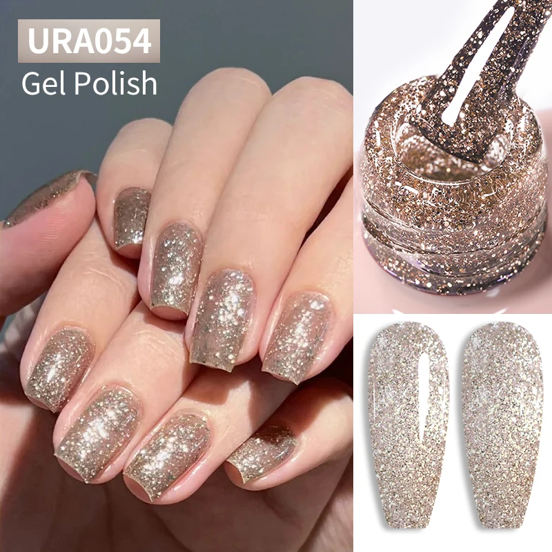 UR SUGAR 15ml Sparkling Glitter Series Gel Nail Polish Shiny Sliver Semi Permanent Soak Off UV Gel Nail Art Varnish Manicure