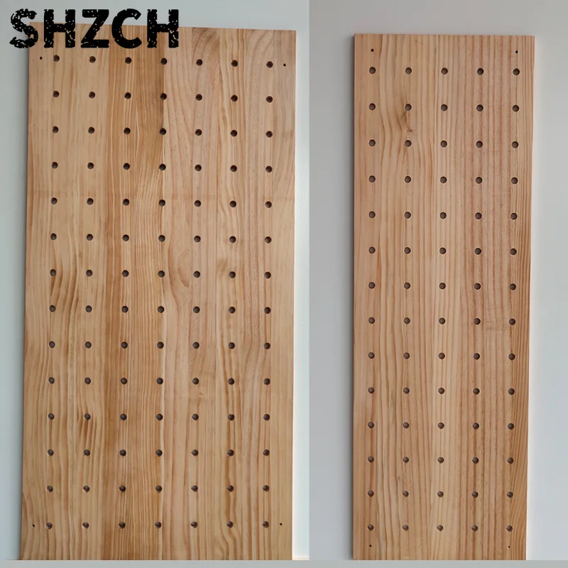 ‌ Maßgefertigtes Nordisches Pegboard - Massivholz Küchenwand-Organizer, Vintage-Regal Stilvolle Holzwanddekoration mit Montagezubehör