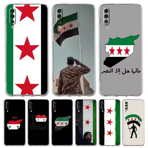 Syria flag Phone Case For Samsung A54 A52 A50 A70 A30 A40 A20S A20E A02S A12 A14 A16 A22 A24 A42 A34 A32 5G A04s A06 Clear Cover