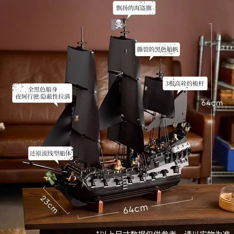 Sparrow's Piratenschiff-Bausteine 10365 Gefäß Segelboot Schiffsmodell Ziegel Zusammenbau DIY-Spielzeug für Kinder Erwachsene Geburtstagsgeschenke