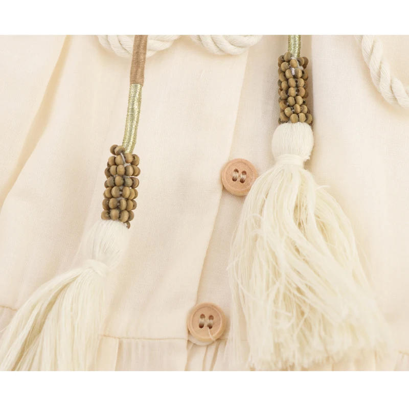 MUJER Flower Embroidered Mini Dress Women Tassel Pleated Short Dresses for Woman Summer Beach Women's Dress Boho Dress Woman