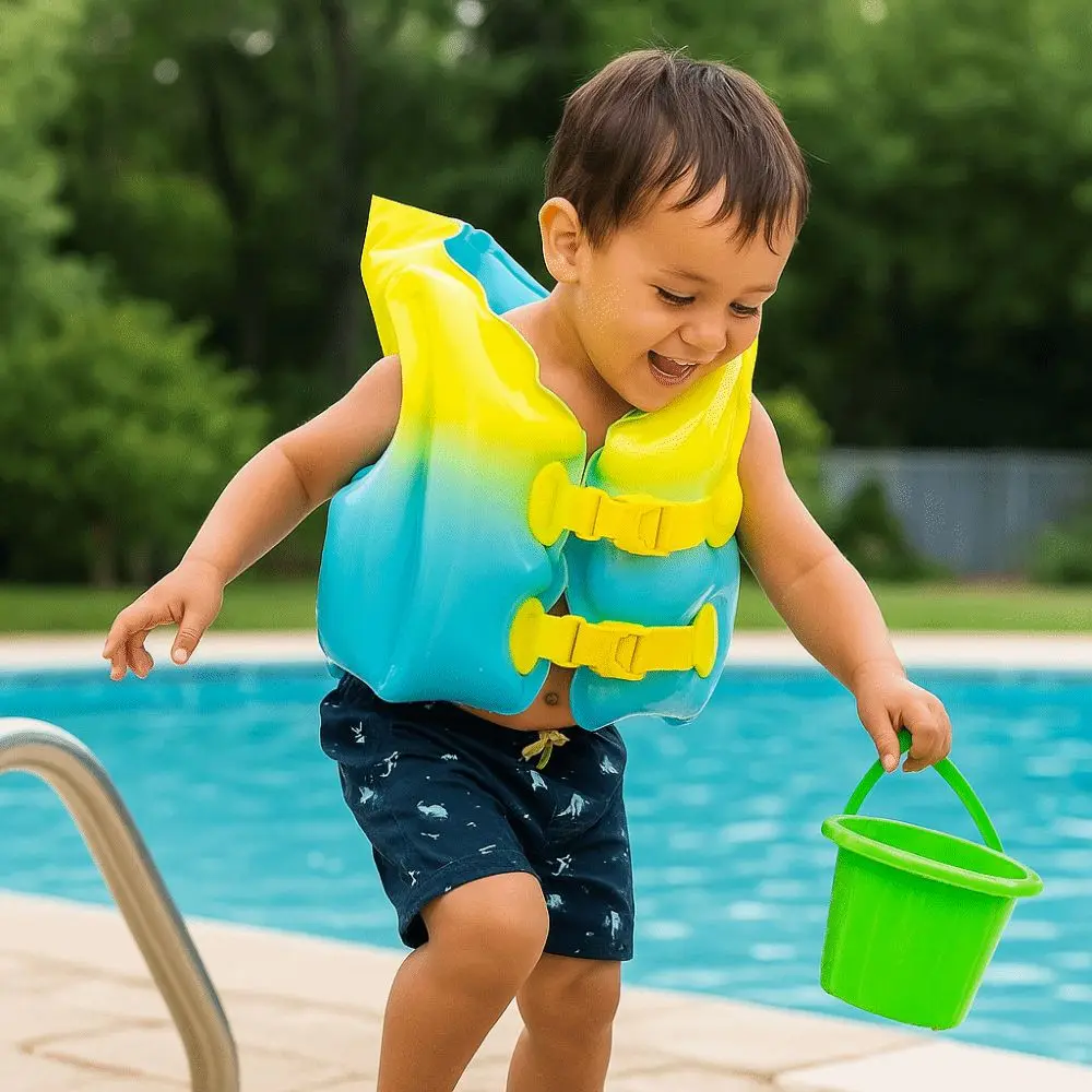Not Falling Off Child Buoyancy Vest Anti Rollover Stable Baby Swimming Jackets Adjustable Cartoon Swimming Vest Water Play view 5