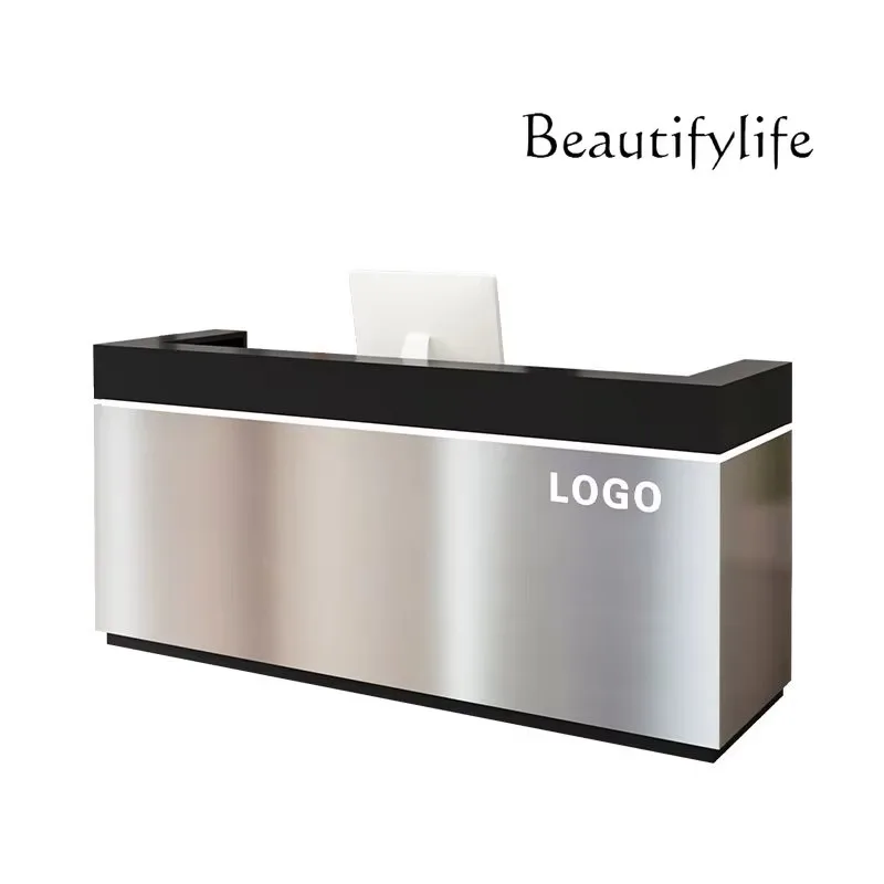 X40 Simple Modern Stainless Steel Checkout Page American Clothing Store Reception Front Desk Can Be Customized