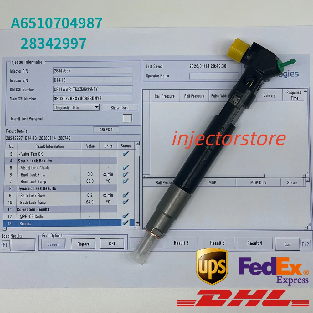 A6510704987 Common Rail Diesel Fuel Injector for OM651 28342997 28348371 R00002D A6510700587