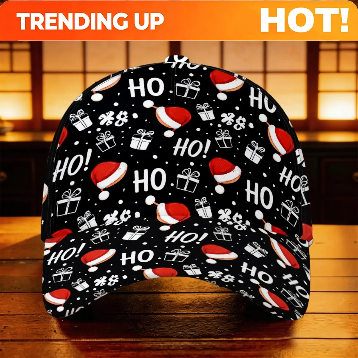 Custom 1pc Of Christmas-Themed Baseball Cap Featuring 'Ho Ho Ho', Suitable For Weddings, Sports Events, And Everyday Use. This V