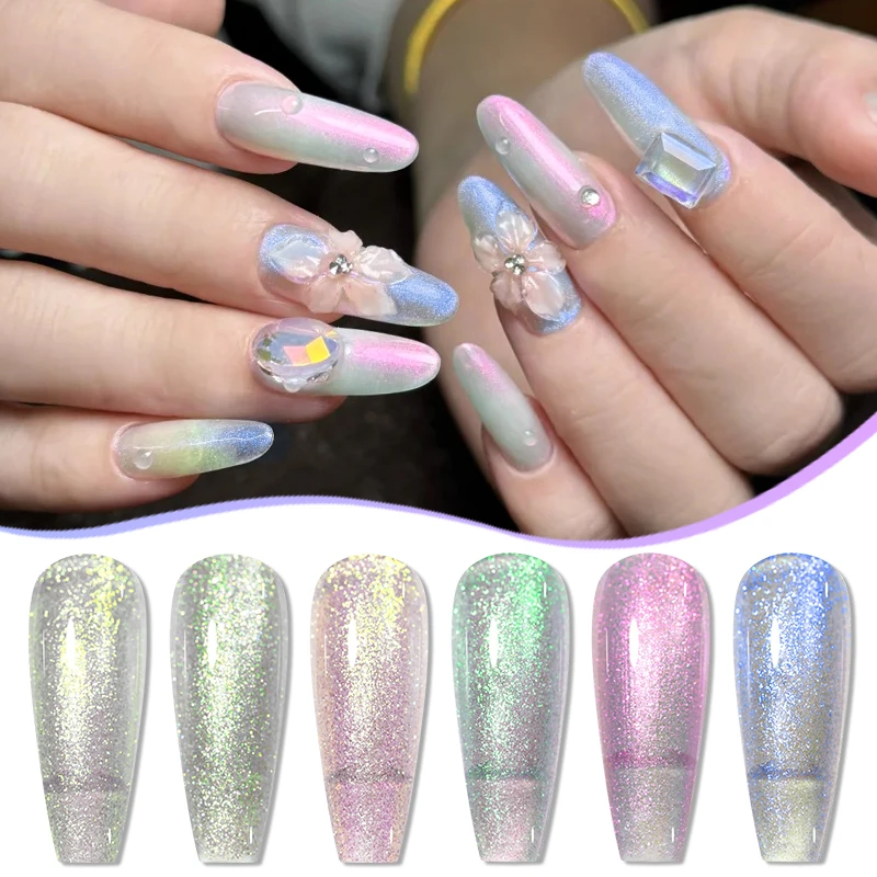 Aurora Glitter Gel Nagellack Nail Art Vernis Pearl Effect Semi Permanent UV LED Long Last Gel Maniküre DIY Nagelzubehör