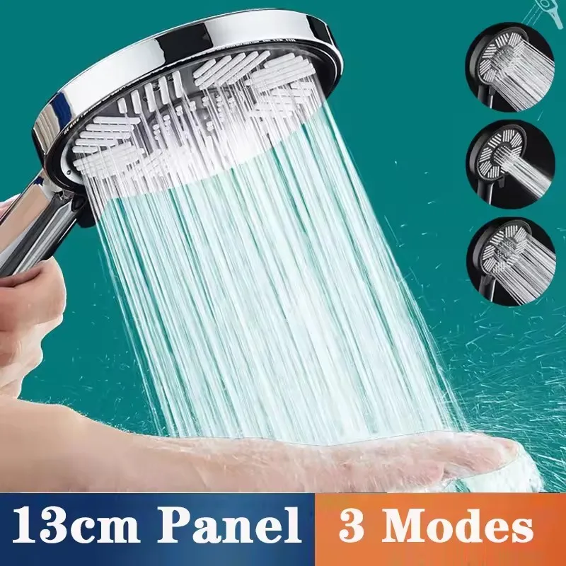 

Three-speed High-pressure Shower Head With Large Panel Super Powerful Universal Bathroom Shower Head Combination Set