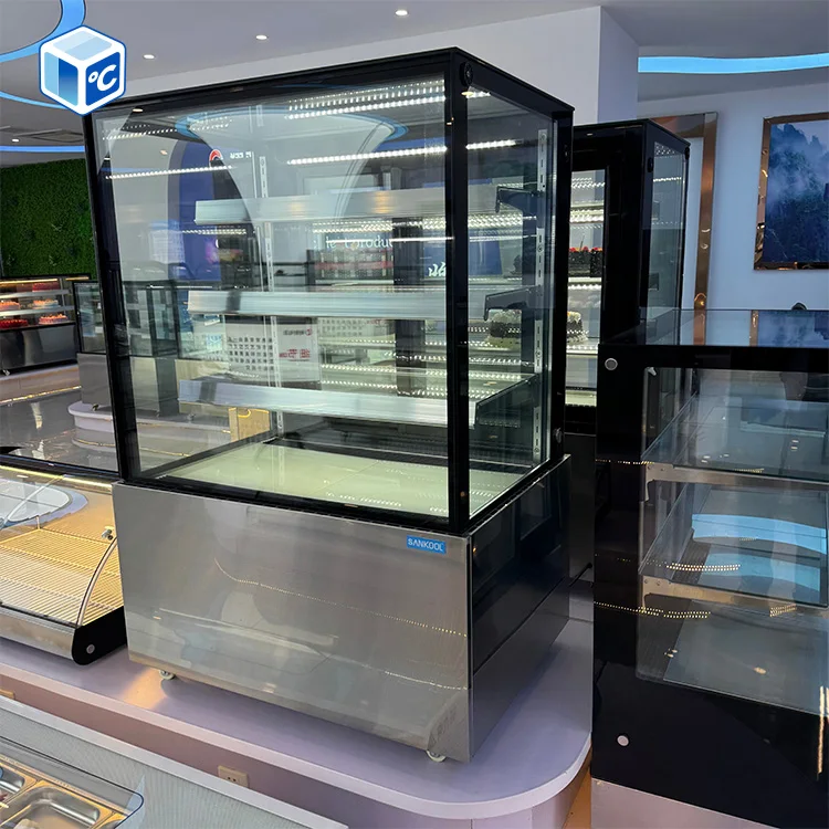 940x686x1415mm BJD-171 Commercial Cake Display Refrigerator Fan Cooling R290 3 Shelf LED Bakery Cafe Supermarket Display Case