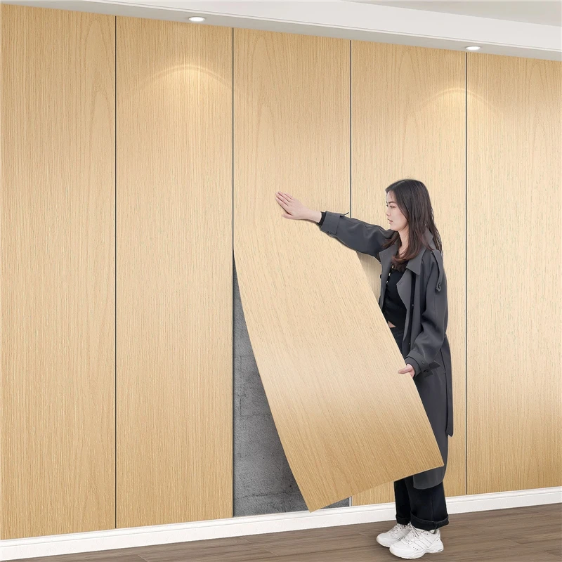 60cmx10m Extra-Thick Wood Veneer Wall Stickers Waterproof Self-Adhesive Wallpaper Background Wall Decoration Wallpaper