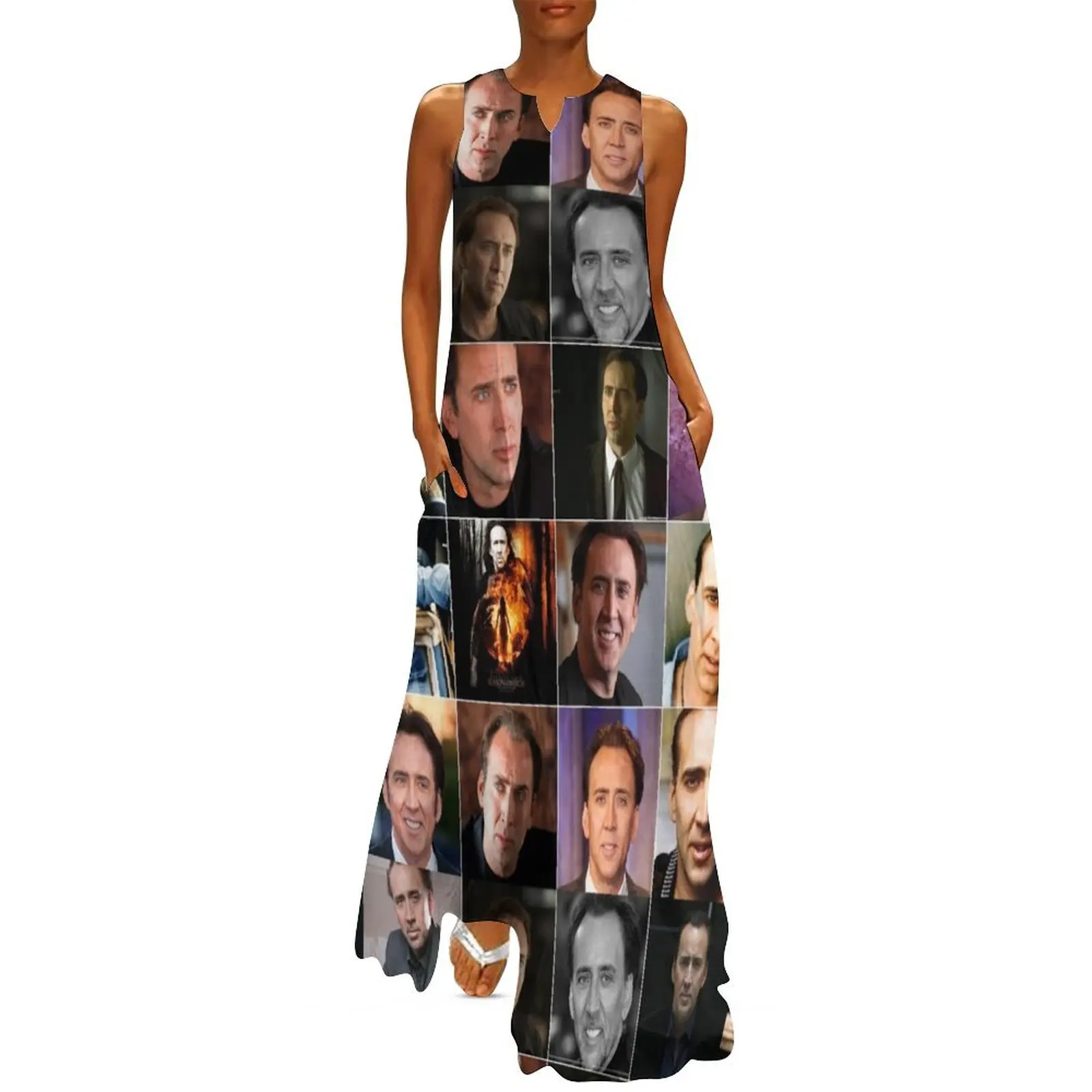 

Nicolas Cage Photo Collage Long Dress Evening gown Women long dress