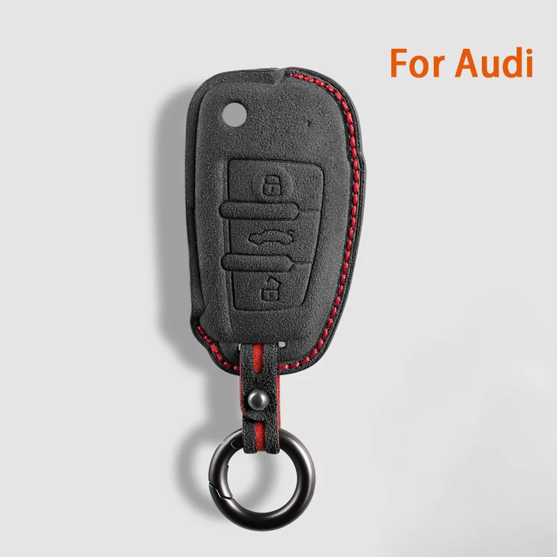 

Car Key Case Cover For Audi A1 A3 A6 A6L Q2 Q3 Q7 TTS R8 S6 RS3 Suede Car Key Shell Accessories