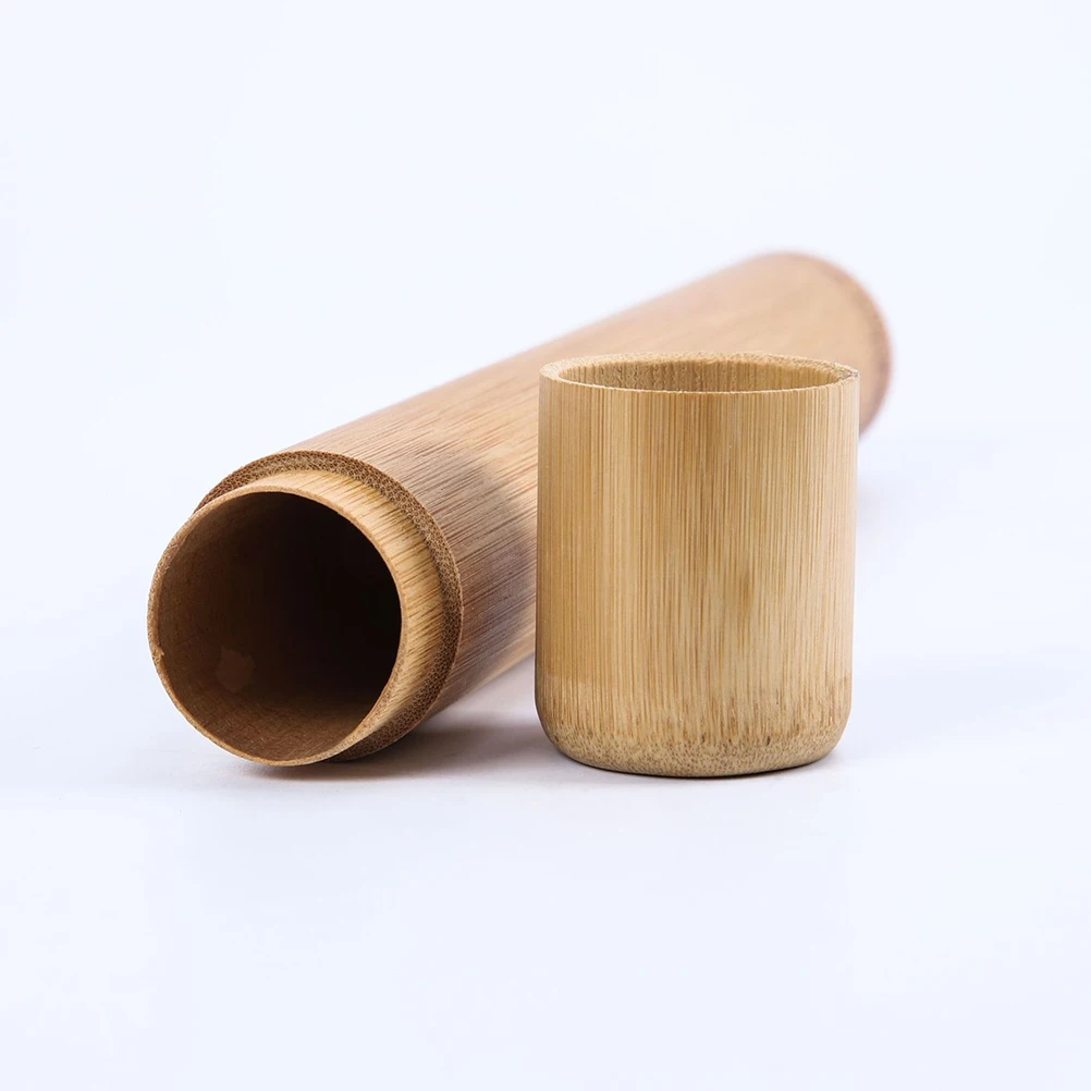 Pudełko ochronne na szczoteczki do zębów Premium Bambusowa tuba Etui podróżne Przenośne drewniane szczoteczki do zębów w stylu vintage na normalne szczoteczki do zębów z bambusa