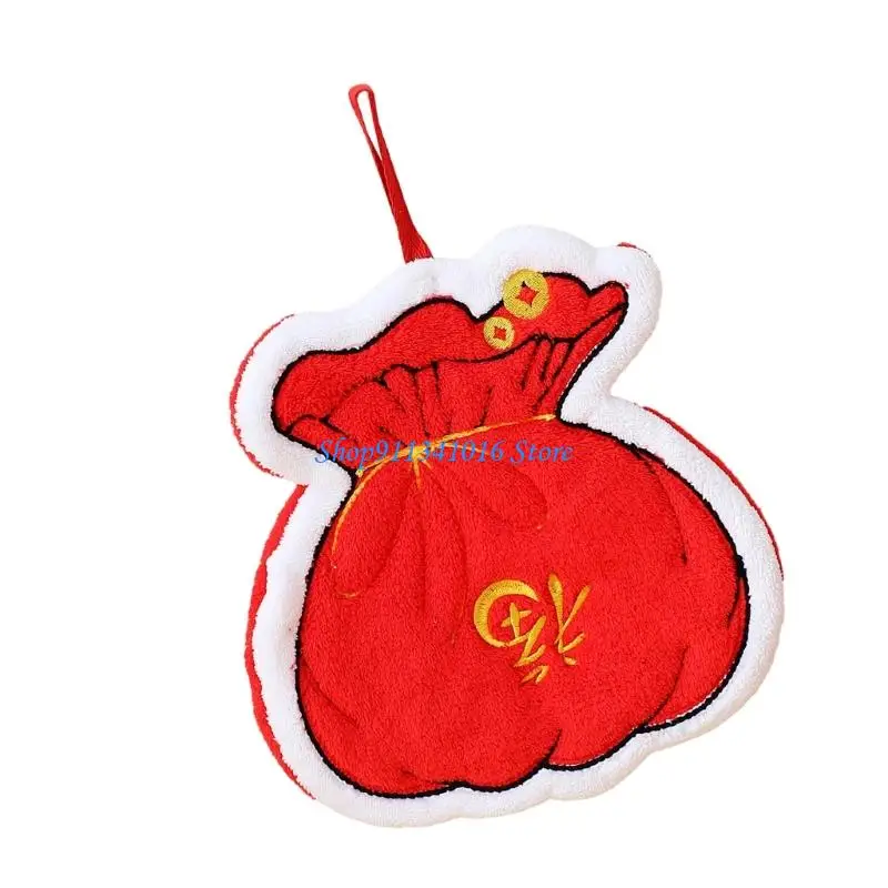 

Corals Fleece Hand Towel Highly Absorbent for Bathroom Kitchen Soft Touches Hanging Rope Fade Resistant