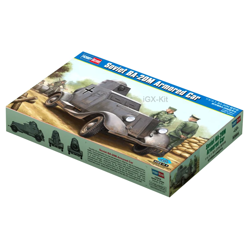 Hobbyboss 83884 1/35 Scale  Soviet Ba20 Ba-20M Armored Car Vehicle Mod.1939  Hobby Craft Toy Plastic Model Building Kit