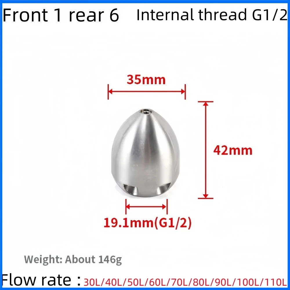 G1/2 Internal Thread Pressure Cleaning Machine Nozzle Sewer Drainage Cleaning Nozzle Pipeline Cleaning Tools Flow Rate 30L~110L